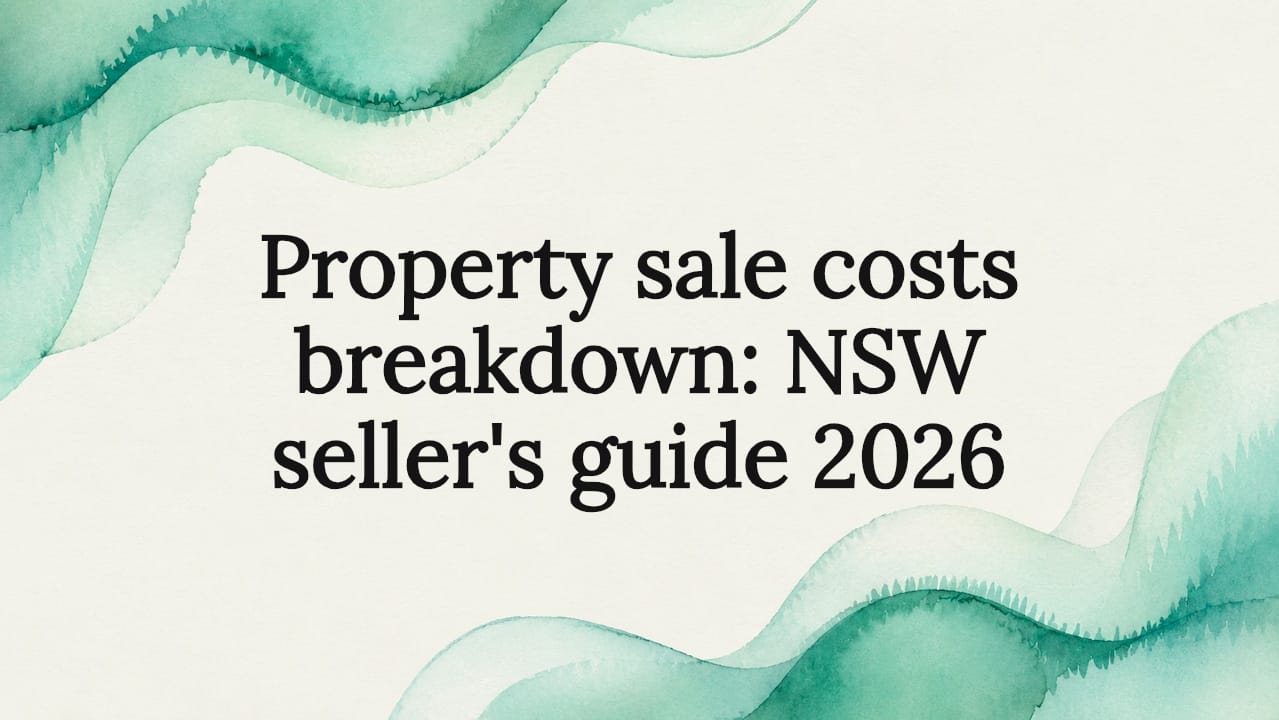 Decorative title card illustration for property sale costs guide