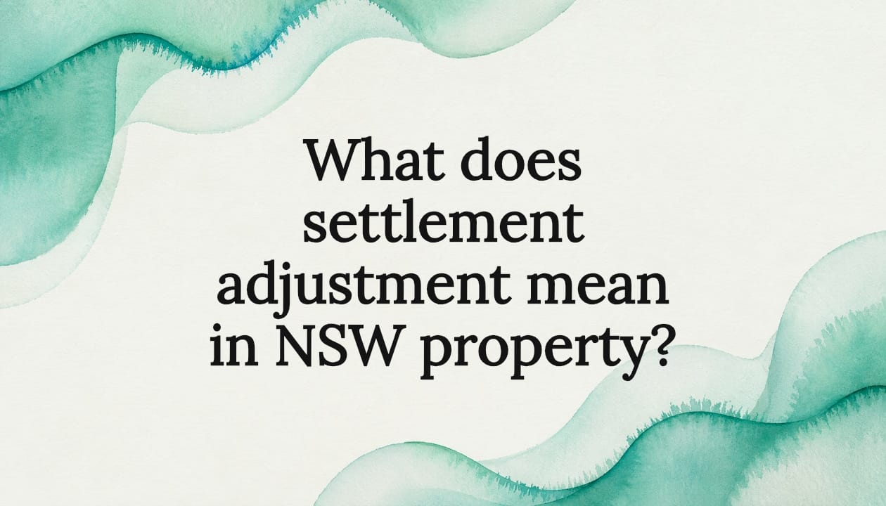 Decorative title card illustration for property settlement article