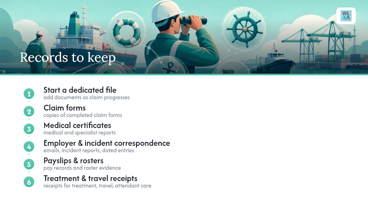 Seacare claim record categories checklist
